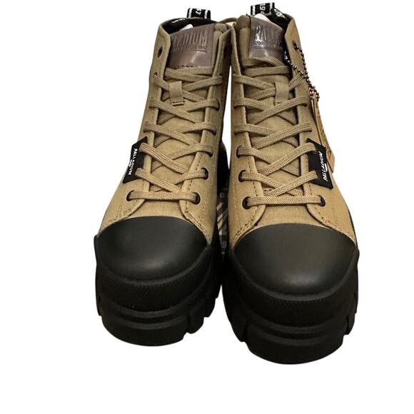 Palladium Revolt Hi TX Women’s Boots Olive Green Size 7 Lug Sole Canvas High Top - Picture 6 of 7